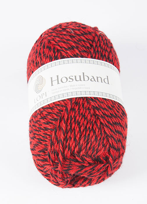 Hosuband - 0225 - red/black - Álafoss - Since 1896