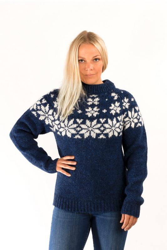 Fönn Wool Sweater Blue - Álafoss - Since 1896