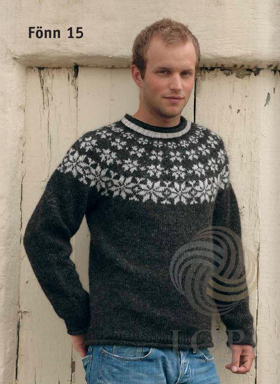 Fönn Mens Wool Sweater Black - Álafoss - Since 1896