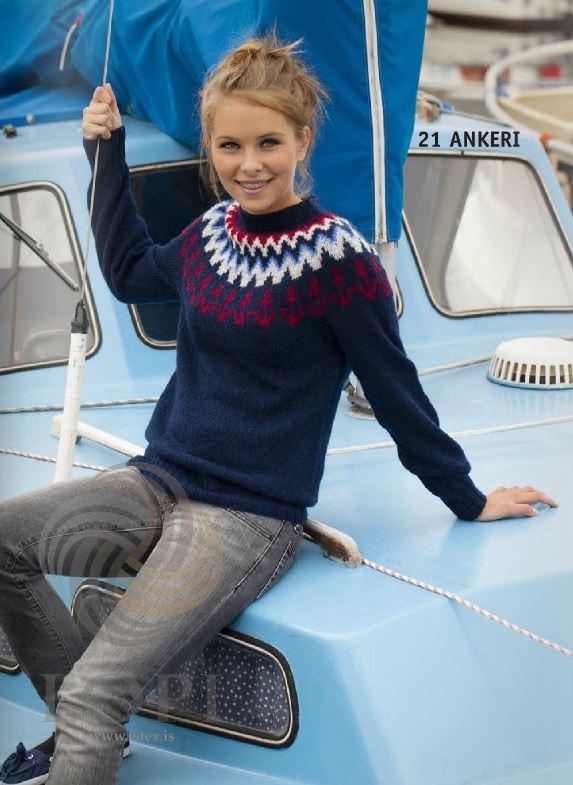 Ankeri (Ancor) Women Wool Sweater Blue - Álafoss - Since 1896