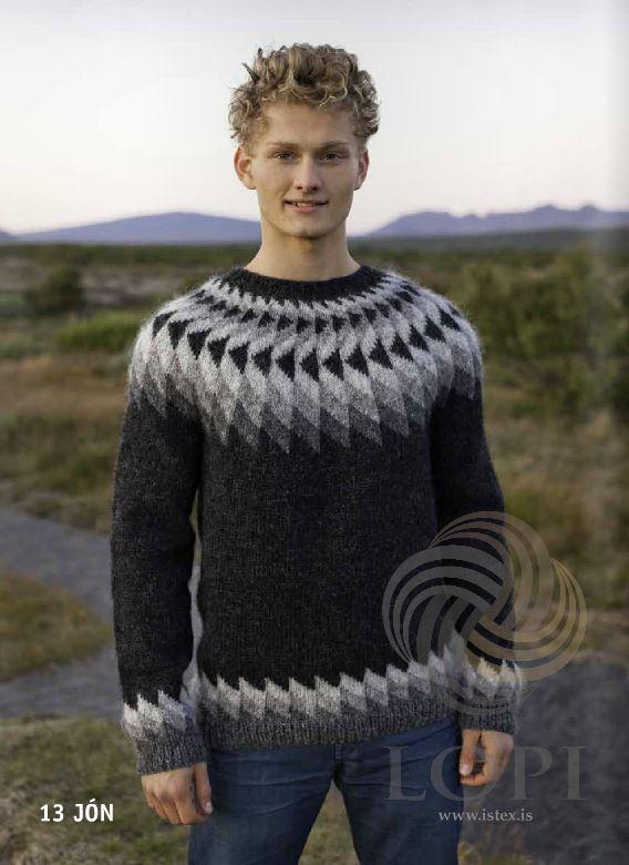 Jón (John) Mens Wool Sweater Black Heather - Álafoss - Since 1896