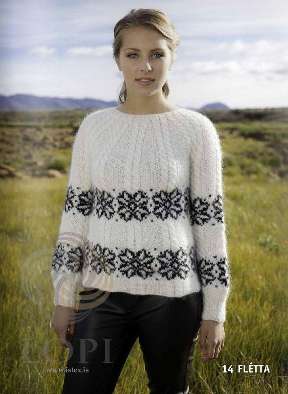 Flétta Women Wool Sweater White - Álafoss - Since 1896