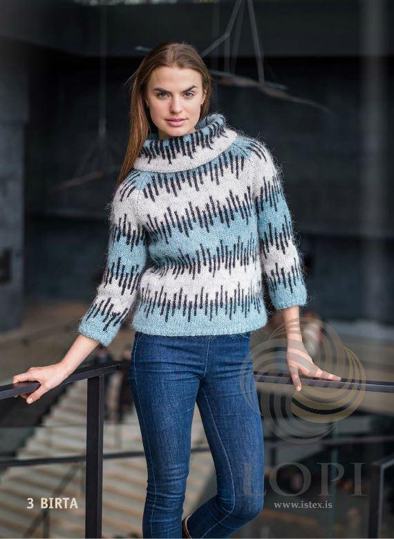 Birta Women Wool Sweater Blue - Álafoss - Since 1896