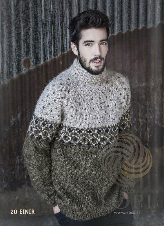 Einir Mens Wool Sweater Green - Álafoss - Since 1896