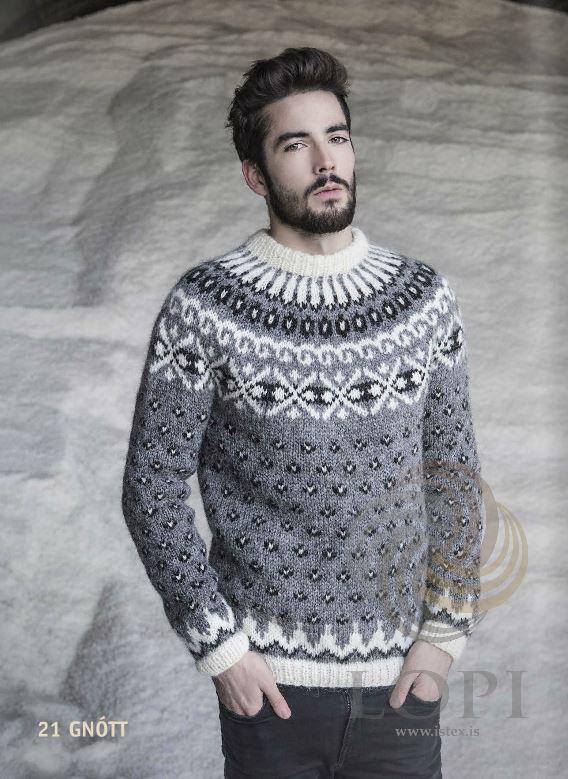 Gnótt Mens Wool Sweater Grey - Álafoss - Since 1896
