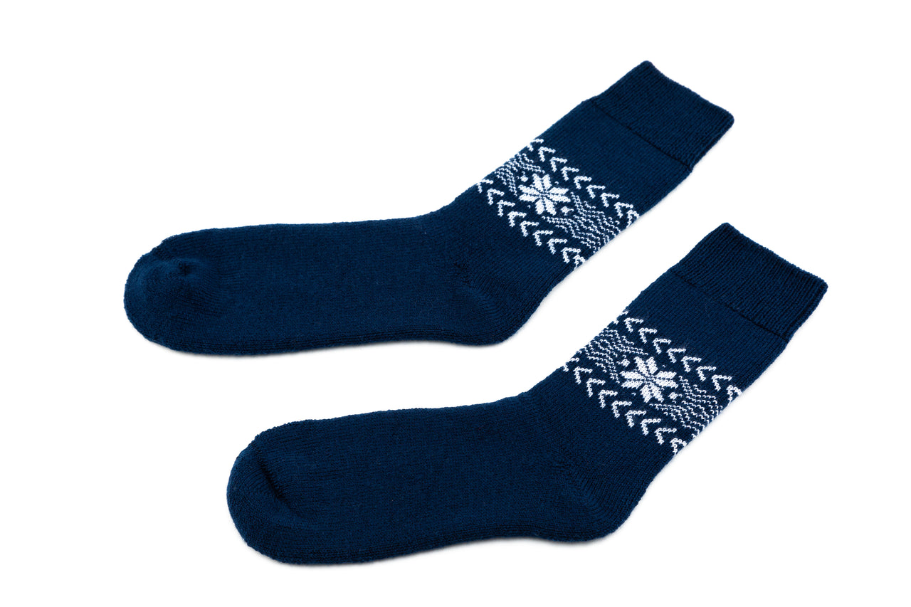 Álafoss Wool Socks w/ Traditional Pattern - Álafoss - Since 1896