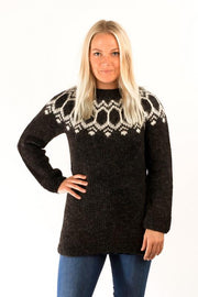 Tight Fit Wool Pullover Black - Álafoss - Since 1896