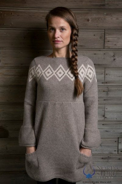 Icelandic sweaters and products - Freyja Dress Brown Icelandic Sweaters - Shopicelandic.com