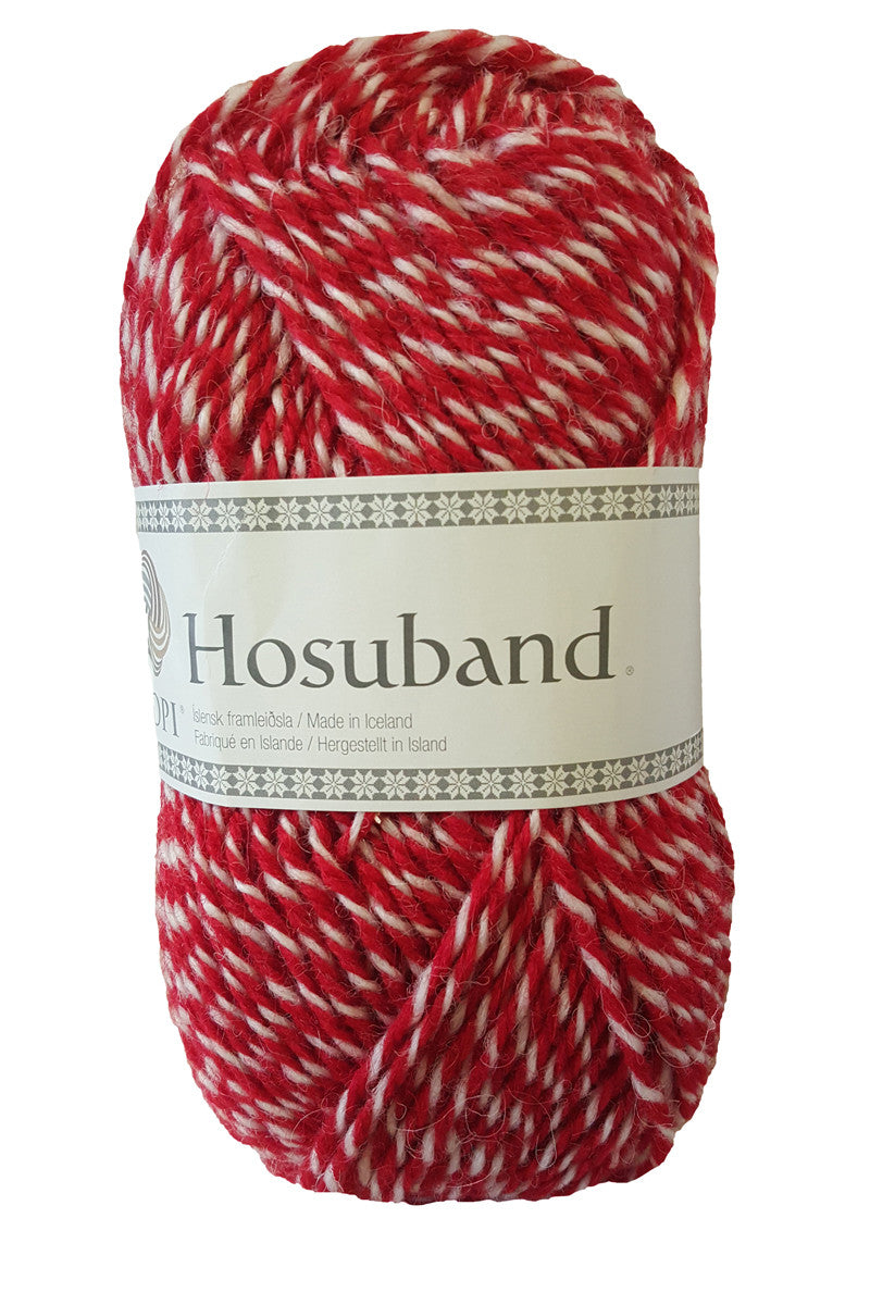 Hosuband - 9999 - red/white - Álafoss - Since 1896